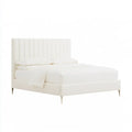 Cama con cabecero de franjas verticales - blanco