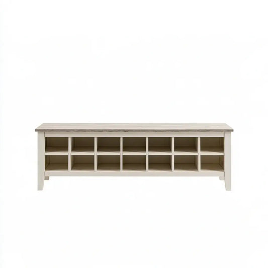 Isla de cocina con huecos rectangulares bajo tablero - beige