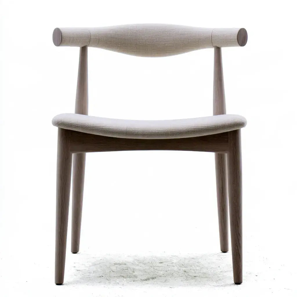 Silla con respaldo abierto y travesaño curvo - gris