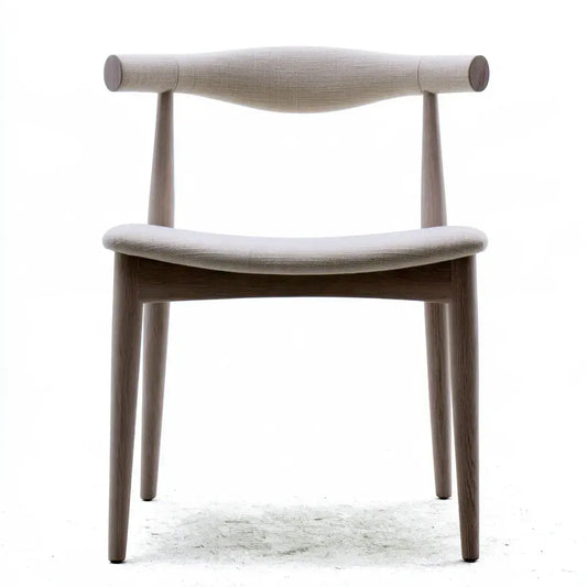 Silla con respaldo abierto y travesaño curvo - gris